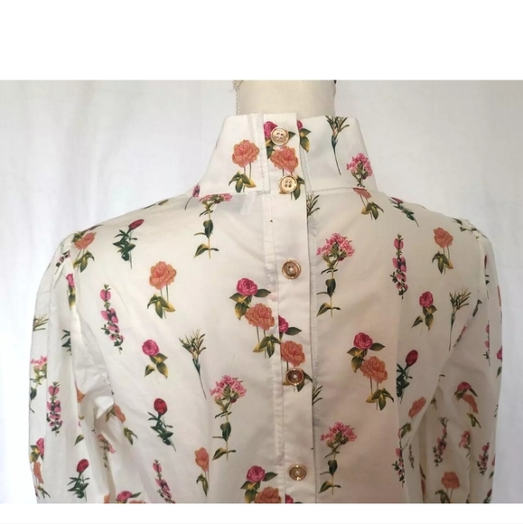 New Buru Designer Floral Bouquet Smocked Waist Mini Skirt Blouse Set Small - Picture 7 of 9